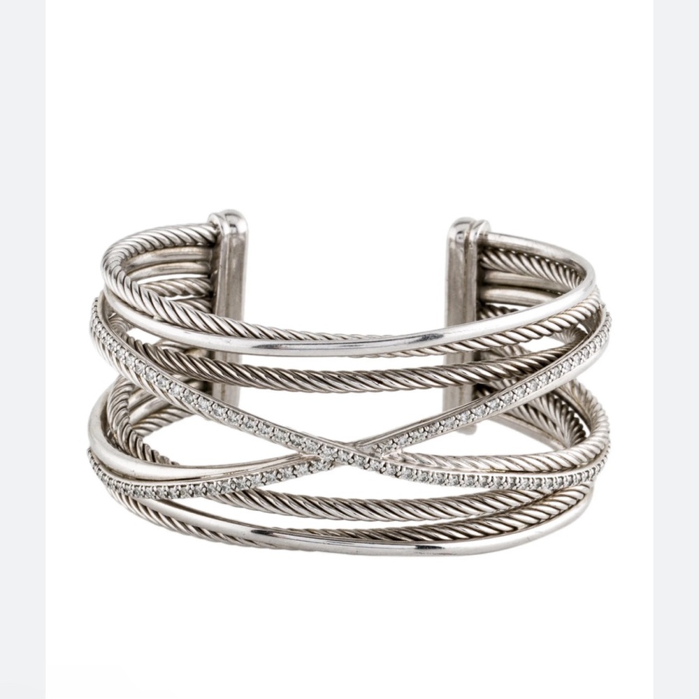 David Yurman Silver Cable Cuff Bracelet